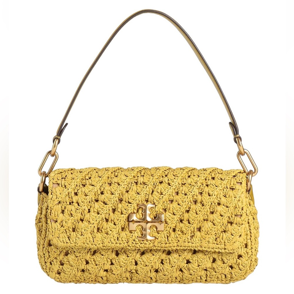TORY BURCH Kira Raffia Crochet Shoulder Bag